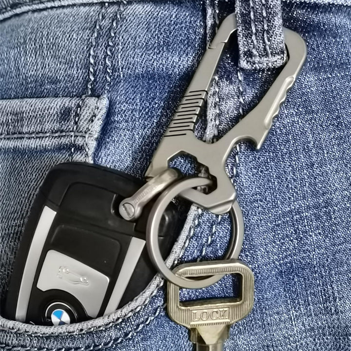 Titanium Key Chain, Keychain with Bottle Opener, Carabiner Car Key Chains for Men and Women