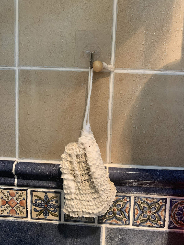 Natural Exfoliating Sisal Soap Saver Bag Pouch Holder for Shower Bath, Pack of 6