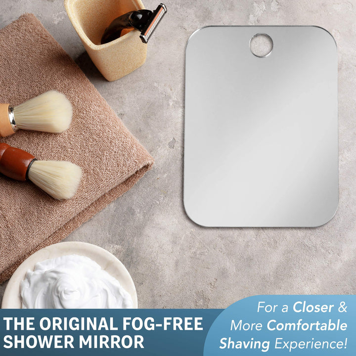 Original Anti-Fog Shaving Mirror | Fogless Bathroom Shower Mirror with Handheld Option for Men and Women | Hanging Shower Mirror Includes Long-Lasting Removable Adhesive Hook
