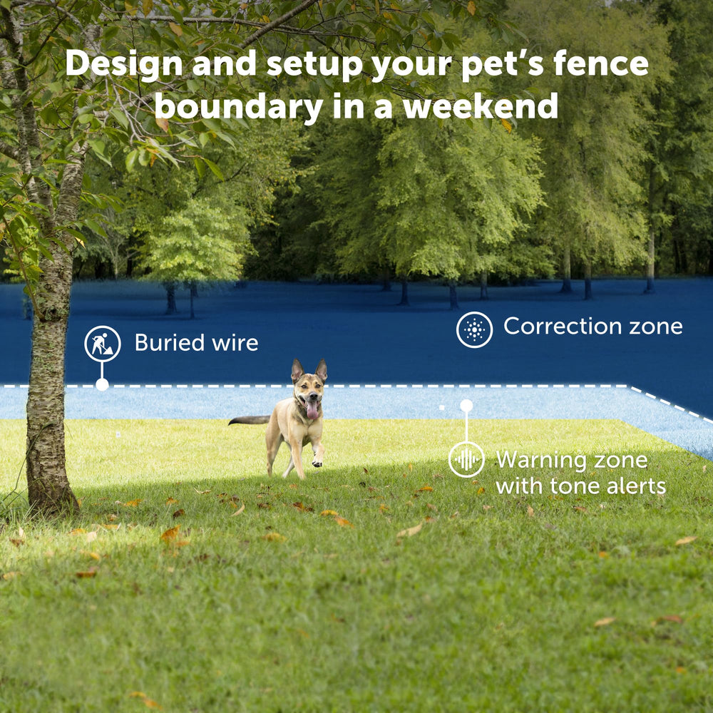 Basic In-Ground Pet Fence Underground Dog Fence, Pet Electric Containment, Waterproof Collar for Dogs, Adjustable Collar Fits Neck Sizes 6-26 in, Wired Dog Containment System (Multi-Color)