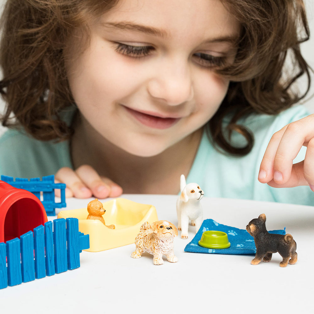 Farm World Puppy Pen 13-piece Educational Playset for Kids Ages 3-8
