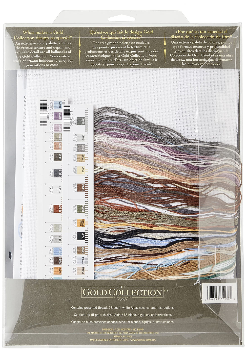 Gold Collection Counted Cross Stitch Kit, Woodland Winter, 18 Count White Aida, 10'' x 18''