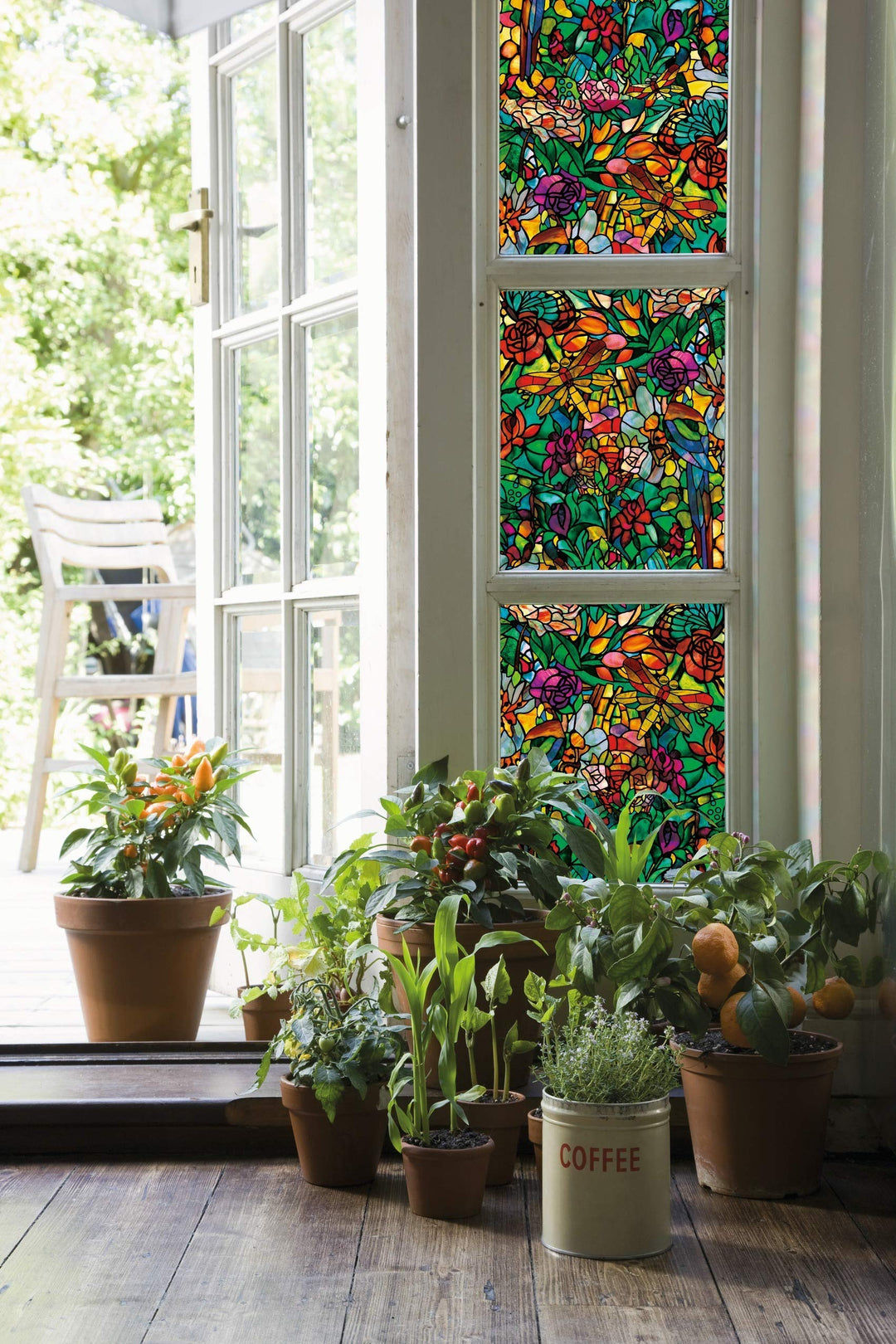 346-0647 Self-Adhesive Privacy Glass Window Film, Spring Chapel/Tulia, 17 x 78 Roll