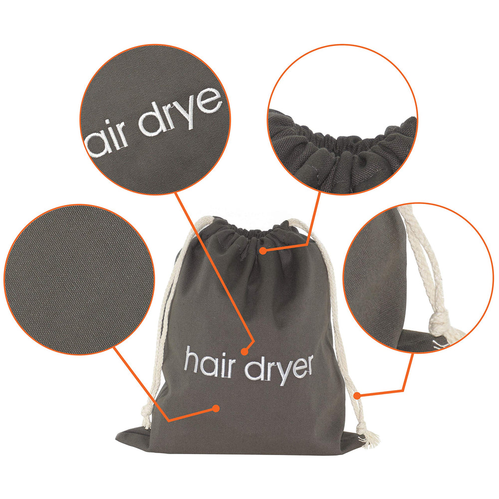 Hair Dryer Bag Cotton Drawstring Hairdryer Storage Container for Makeup Tools, Straightener 11.8 X 13.8 Inch Travel Cotton Organizer Cover for Home, Hotel