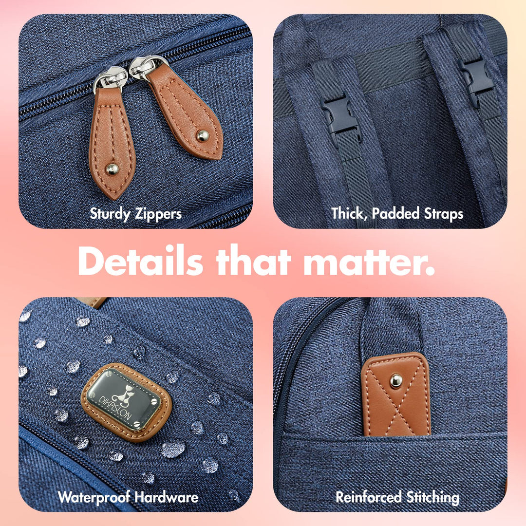 Diaper Bag Backpack with Portable Changing Pad, Pacifier Case and Stroller Straps, Large Unisex Baby Bags for Boys Girls, Multipurpose Travel Back Pack Moms Dads, Peacock blue