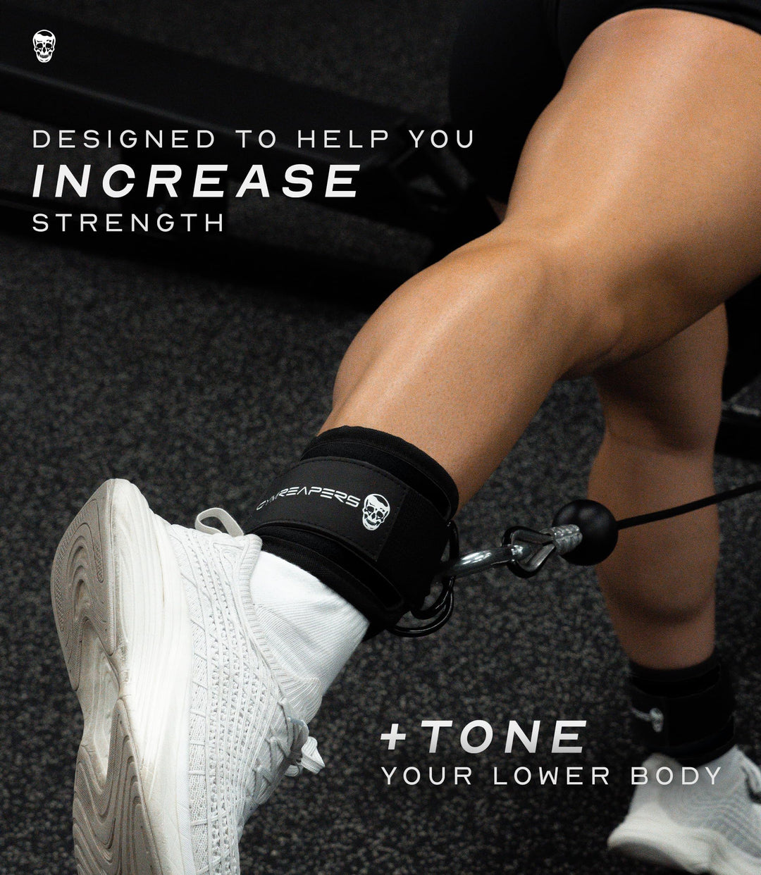 Ankle Straps (Pair) For Cable Machine Kickbacks, Glute Workouts, Lower Body Exercises - Adjustable Leg Straps with Neoprene Padding (Black, Pair)