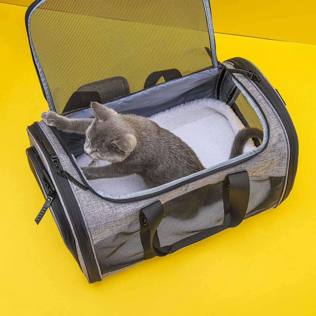 Cat Carrier Dog Travel Bag Pet Carriers for Small Medium Large Cats & Small Dogs ( Collapsible, Soft Sided, Airline Approved )