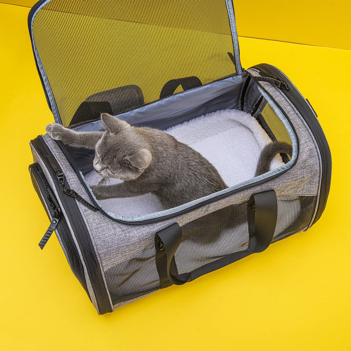 Cat Carrier Dog Travel Bag Pet Carriers for Small Medium Large Cats & Small Dogs ( Collapsible, Soft Sided, Airline Approved )
