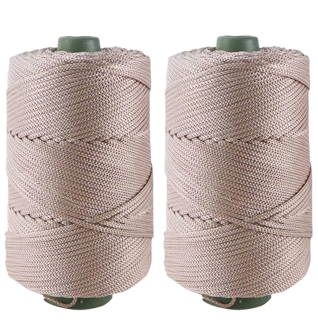 Clisil 400gram Art Yarn Cord Light Brown Polyester Yarn Macrame Knitting Crocheting DIY Bags Crochet Basket Summer Hat Craft Cord 3mm Macrame Cord Rope 438yds 1314 Feet