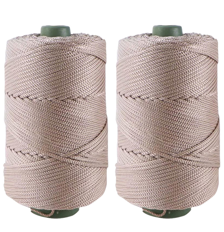 Clisil 400gram Art Yarn Cord Light Brown Polyester Yarn Macrame Knitting Crocheting DIY Bags Crochet Basket Summer Hat Craft Cord 3mm Macrame Cord Rope 438yds 1314 Feet