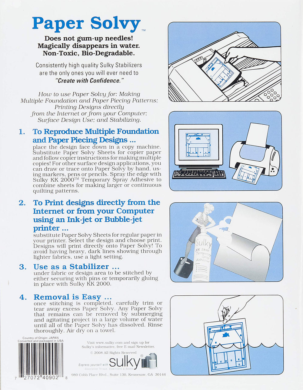 409-02 Paper Solvy Water Soluble Fabric Stabilizer, 8-1/2 by 11-Inch, 12 Per Package