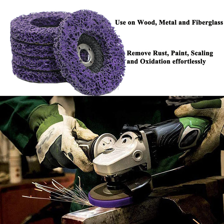 Rust Remover Wheel Remove Paint and Oxidation Poly Strip Wheel Disc Abrasive Angle Grinding Wheel (5Pack - 4 x 60#)