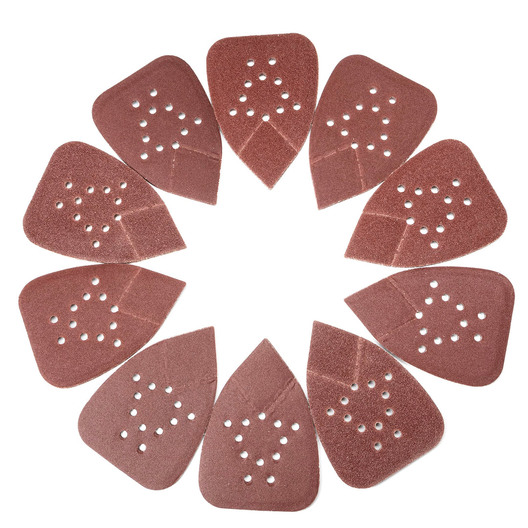 11272A 50pc Hook & Loop Mouse Sandpaper Assortment 60, 80, 120, 150, 220 Grit Sanding Pads for Mouse Sander, Mouse Sander Sandpaper, Triangle Sanding Pads, Mouse Sander Pads, Mouse Sander Paper