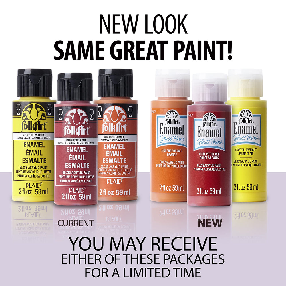 Enamel Glass & Ceramic Paint in Assorted Colors (2 oz), 4017, Lemon Custard