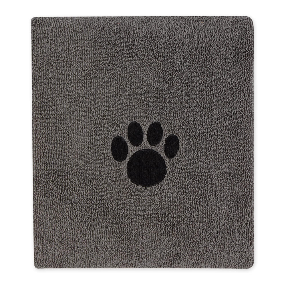 Pet Grooming Towel Collection Absorbent Microfiber X-Large, 41x23.5, Embroidered Gray