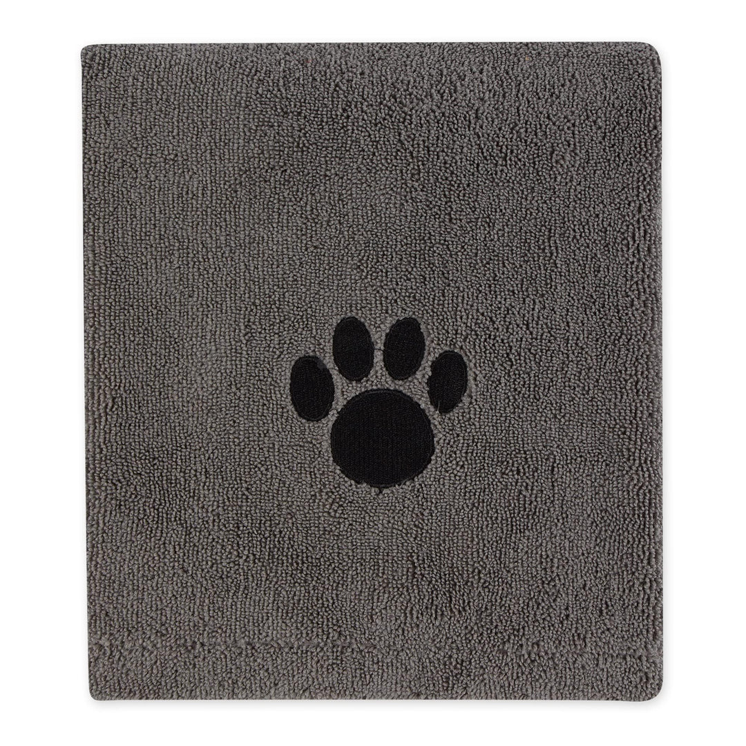 Pet Grooming Towel Collection Absorbent Microfiber X-Large, 41x23.5, Embroidered Gray