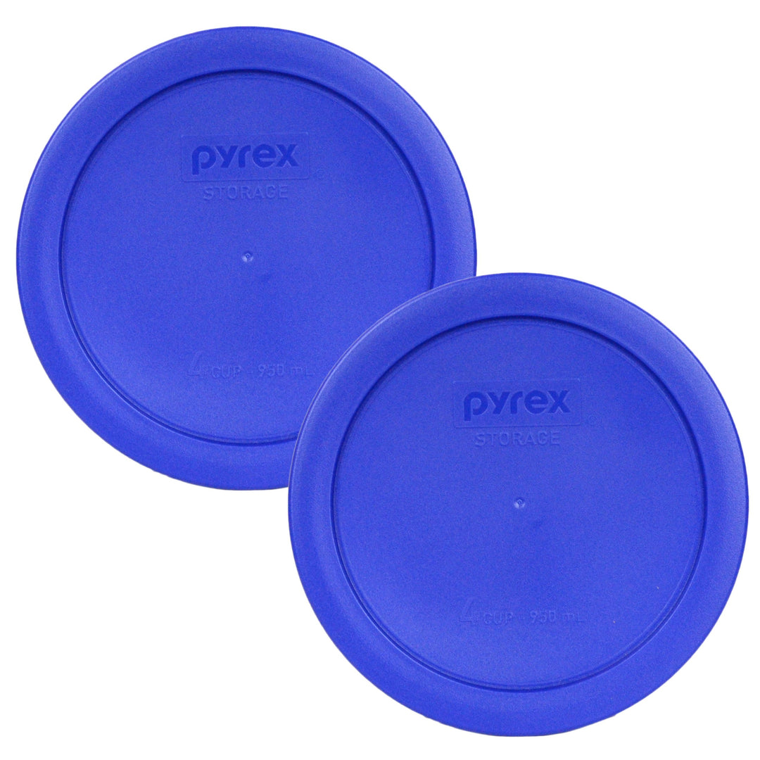 Light Blue 4 Cup Round Storage Cover #7201-PC for Glass Bowls - 2 Pack