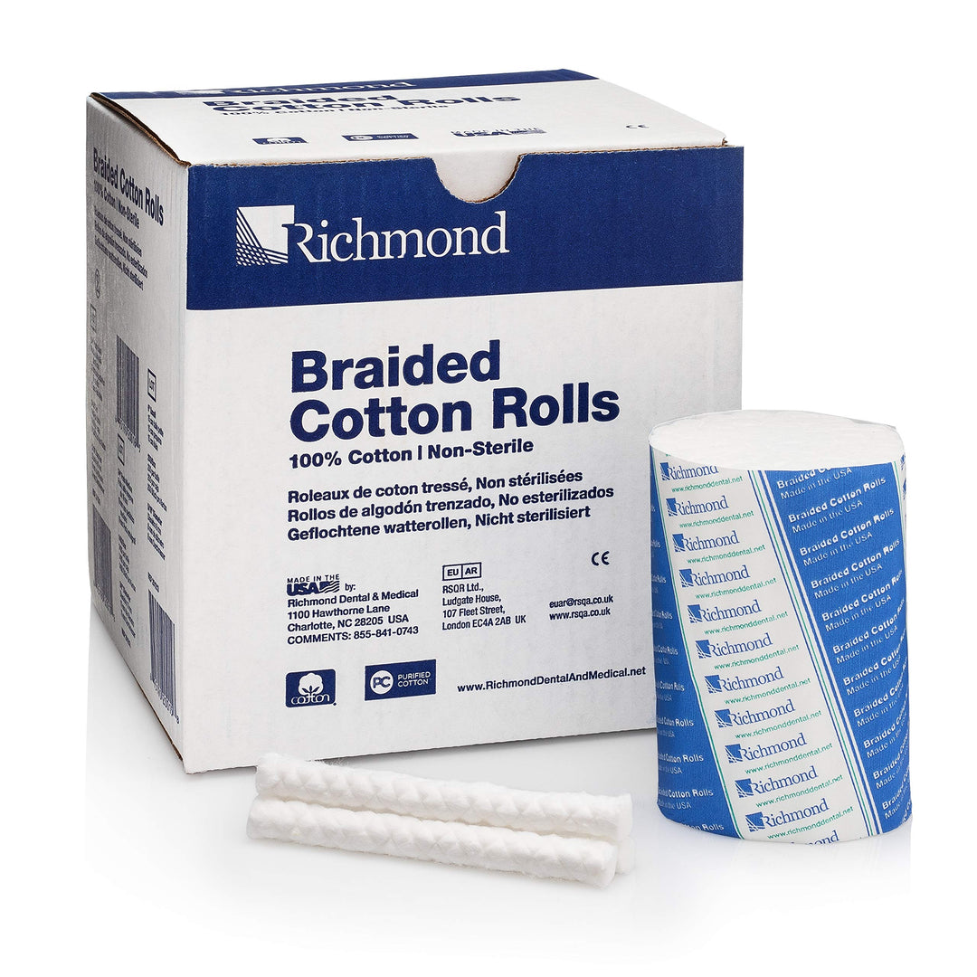 Dental & Medical 201226 4, Medium Braided Cotton Roll, Nonsterile (Pack of 250)