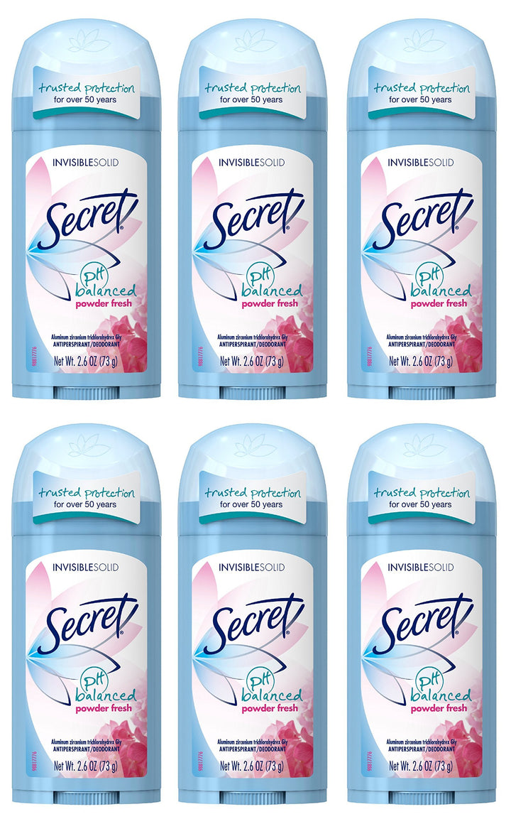 Invisible Solid Antiperspirant and Deodorant, Powder Fresh, 2.6 Ounce (Pack of 6)