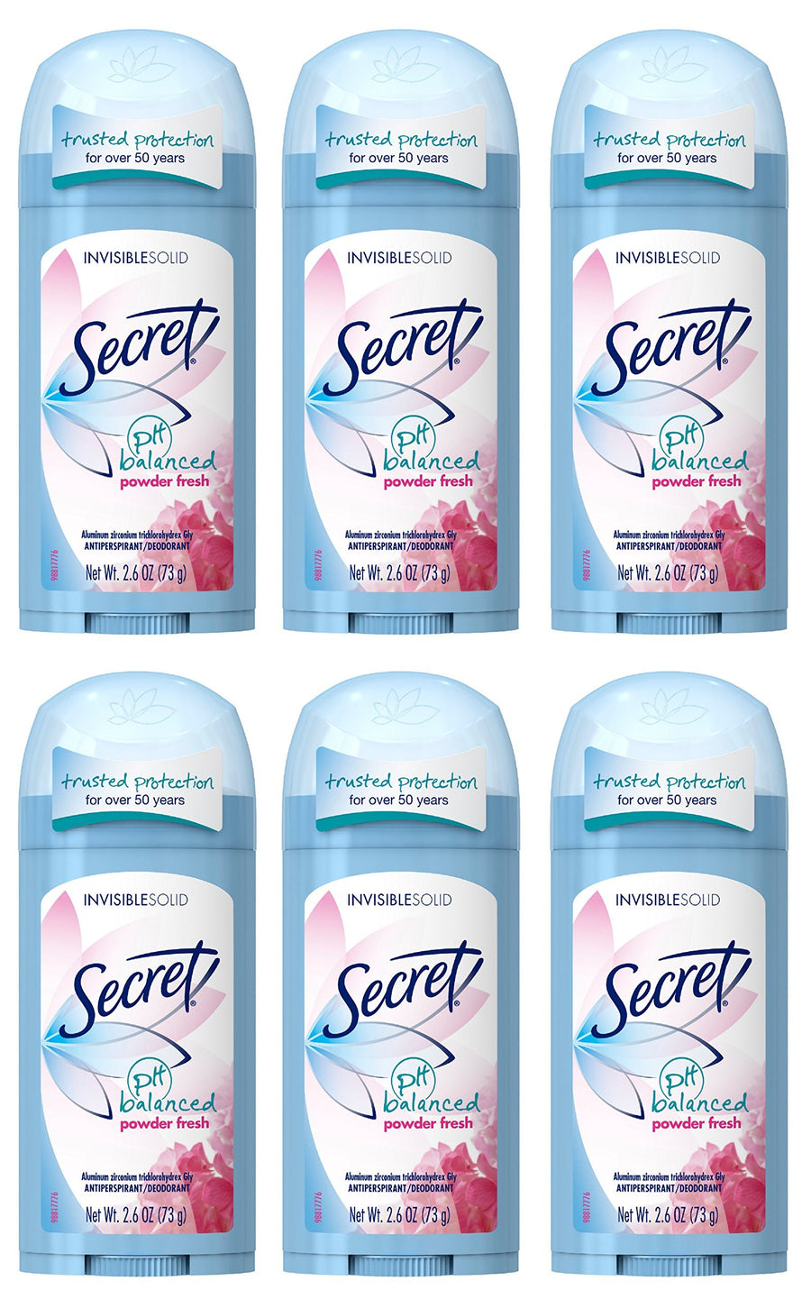 Invisible Solid Antiperspirant and Deodorant, Powder Fresh, 2.6 Ounce (Pack of 6)