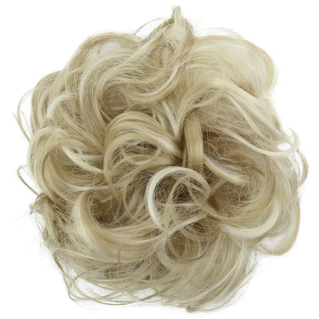 Prettyshop Scrunchie Scrunchy Bun Up Do Hair Piece Hair Ribbon Ponytail Extensions Wavy Curly Or Messy Bleach Blonde Mix 25 H613