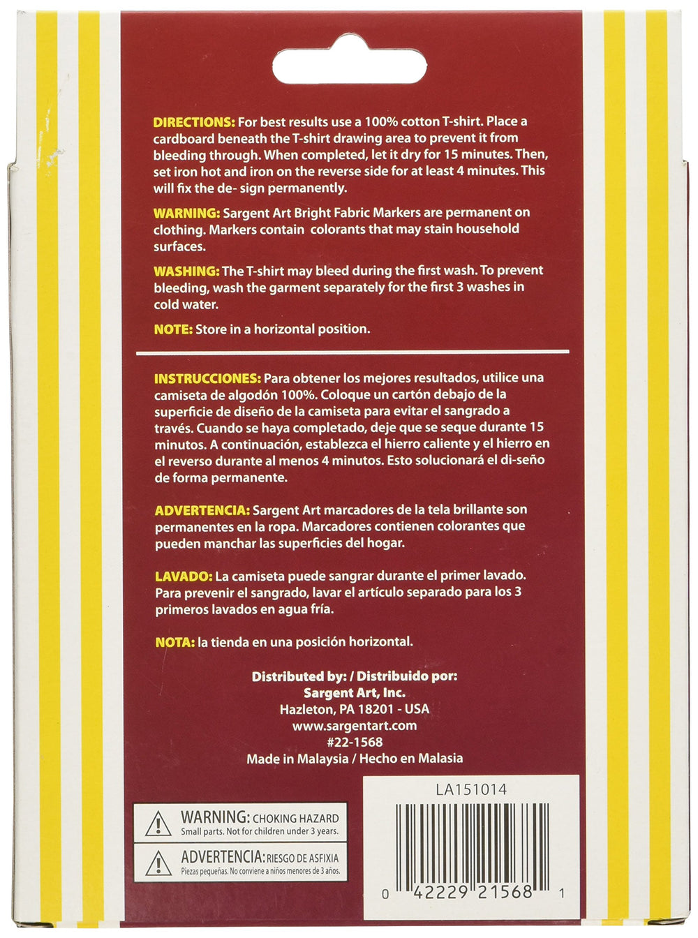 22-1568 10-Count Bright Fabric Markers, Colors may vary