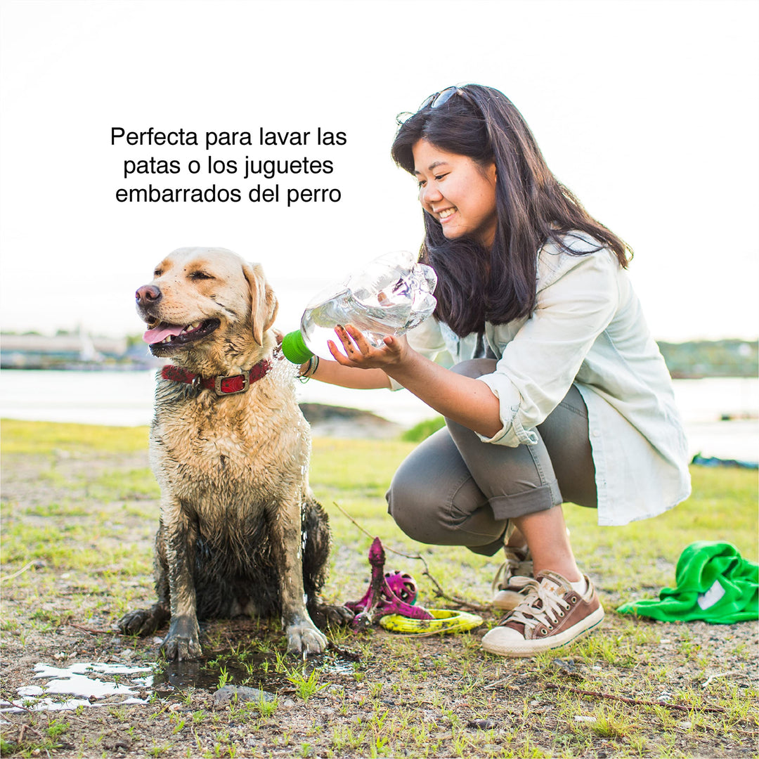Portable Outdoor Shower for Dogs, Dog Grooming Tool, Pet Bathing Gear, Dog Travel Accessories, Hiking, Beach, OR Camping Supplies for Pets, Works with 2 Liter Soda Bottle, Mud Dog Shower