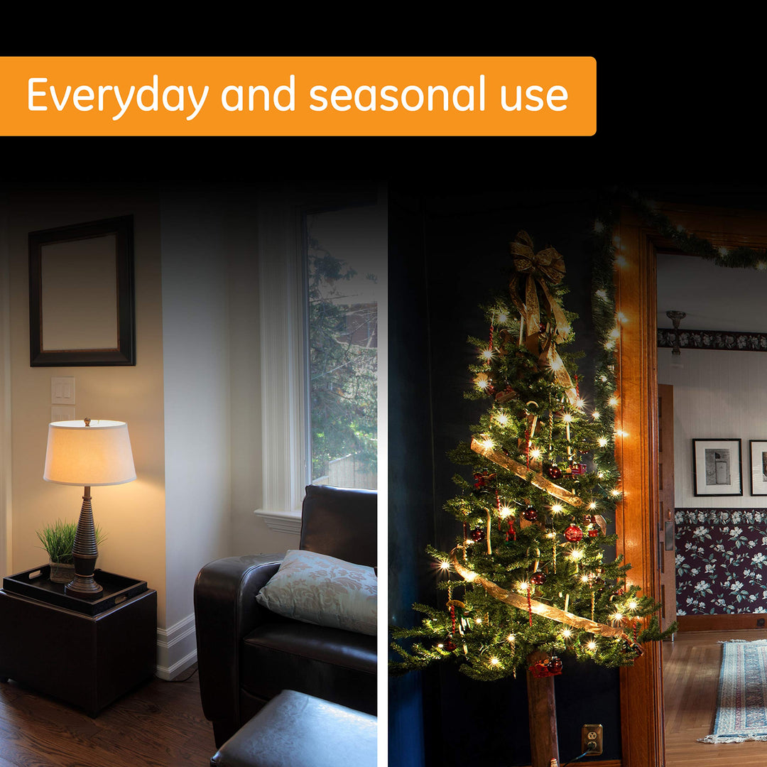 24-Hour 2 Grounded Outlets Mechanical Outlet Timer, Timers for Electrical Outlets Indoor, Light Timers Indoor, Daily ON/OFF Cycle, Timer for Lights Inside, Christmas Tree Timer, 15075