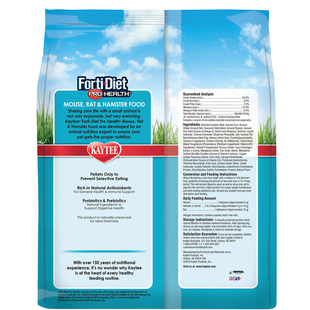 Forti-Diet Pro Health Pet Mouse, Rat, and Hamster Food, 5 Pound