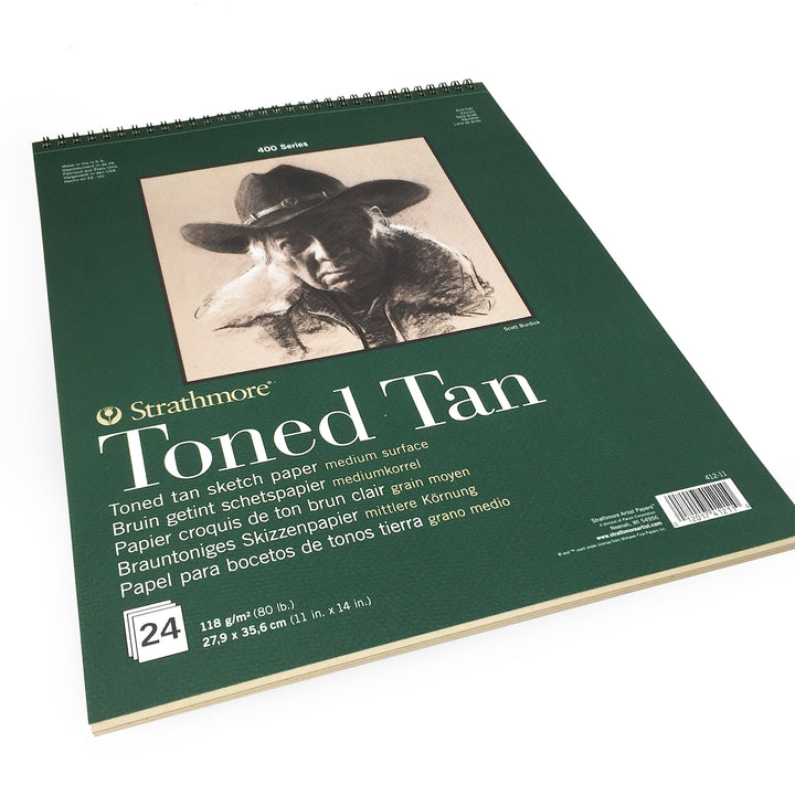 400 Series Sketch Pad, Toned Tan, 11x14 inch, 24 Sheets - Artist Sketchbook for Drawing, Illustration, Art Class Students