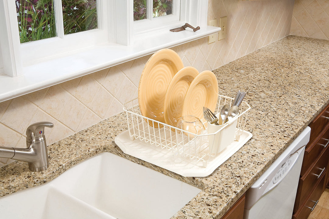 18 in. L x 14.7 in. W x 1.3 in. H Clear Plastic Dish Drainer