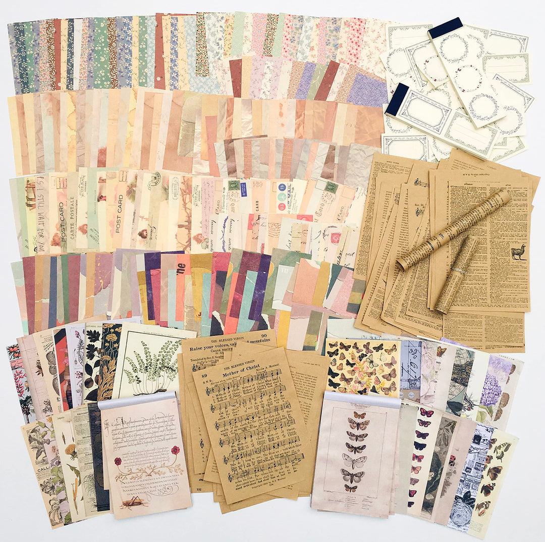 Vintage Scrapbooking Supplies Kit - 9 Pack | Junk Journal Supplies | Vintage Journaling Supplies Aesthetic for Adults & Kids | Paper of Different Materials Offered (667 PCS)…