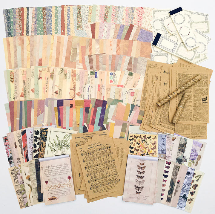 Vintage Scrapbooking Supplies Kit - 9 Pack | Junk Journal Supplies | Vintage Journaling Supplies Aesthetic for Adults & Kids | Paper of Different Materials Offered (667 PCS)…