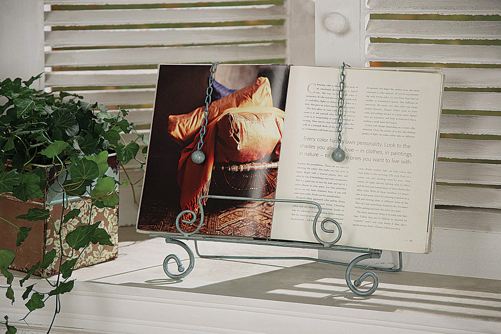 Metal Cookbook Holder, Aqua