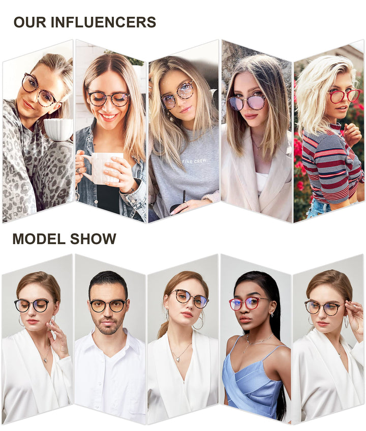 Retro Round TR90 Blue Light Reading Glasses Womens Mens Readers Computer Glasses Eyewear Frame SJ9001, Bright Leopard Frame 0.00 x