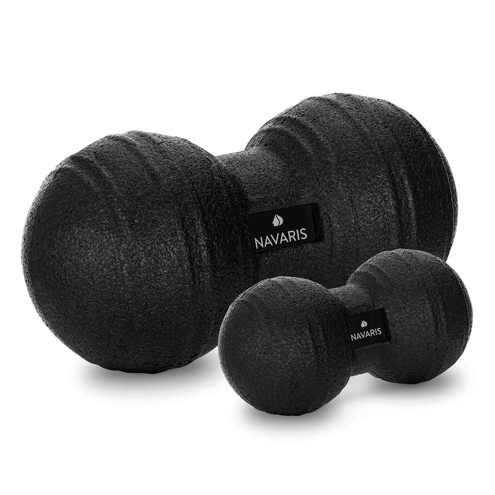 2X Peanut Duo Ball - in 2 Sizes Duo Ball Fascia Ball Set - Trigger Point Ball - Fascia Balls - Black