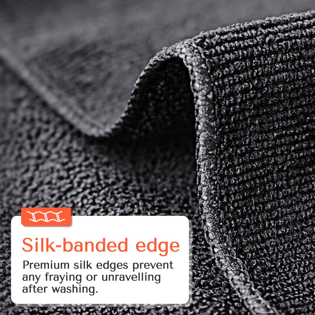 Microfiber Hair Towel - 10 Pack - Salon Towels - Quick Dry Microfiber Towels - 29 x 16 Inches Ultra-Soft Microfiber Towel for Hair, Facial Towels with Soft Absorbant - Black