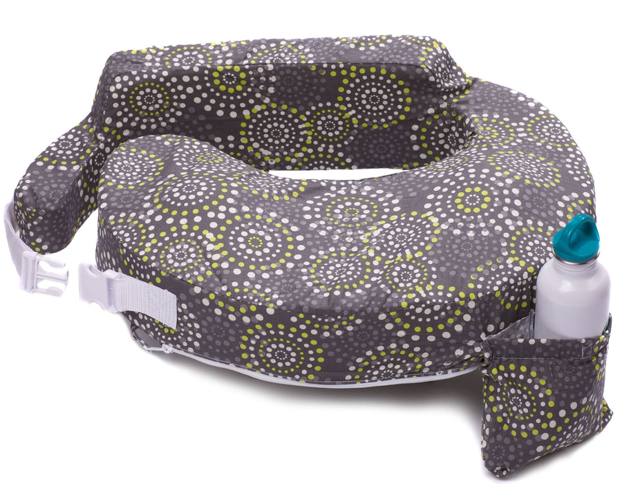 Original Nursing Pillow Enhanced Ergonomics Essential Breastfeeding Pillow Support For Mom & Baby W/ Convenient Side Pocket, Double Straps & Slipcover, Fireworks