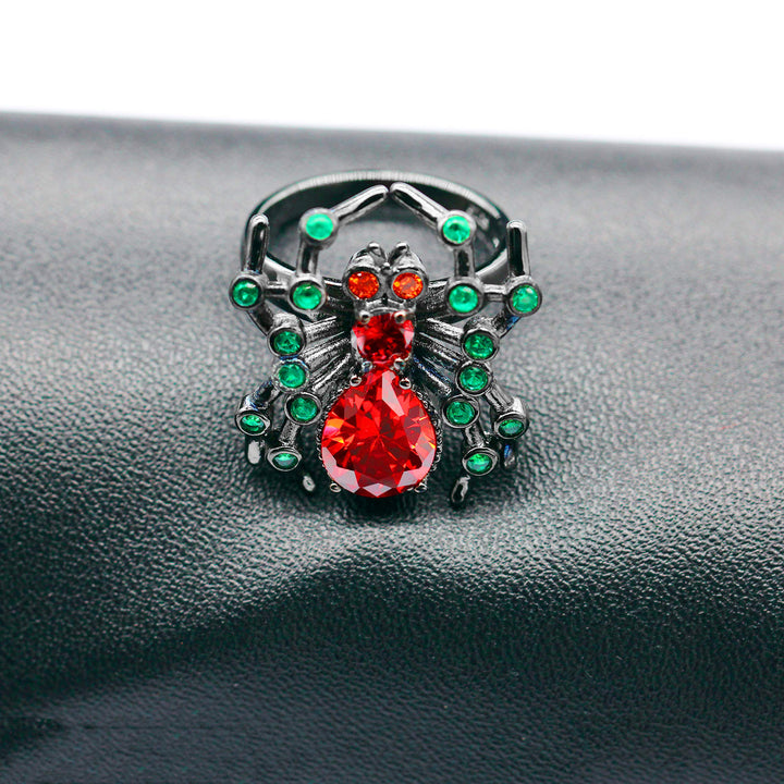 Clearance Halloween Jewelry Gifts Black Spider Rings for Women, Female Fashion Animal Rings (Size 6) Y324