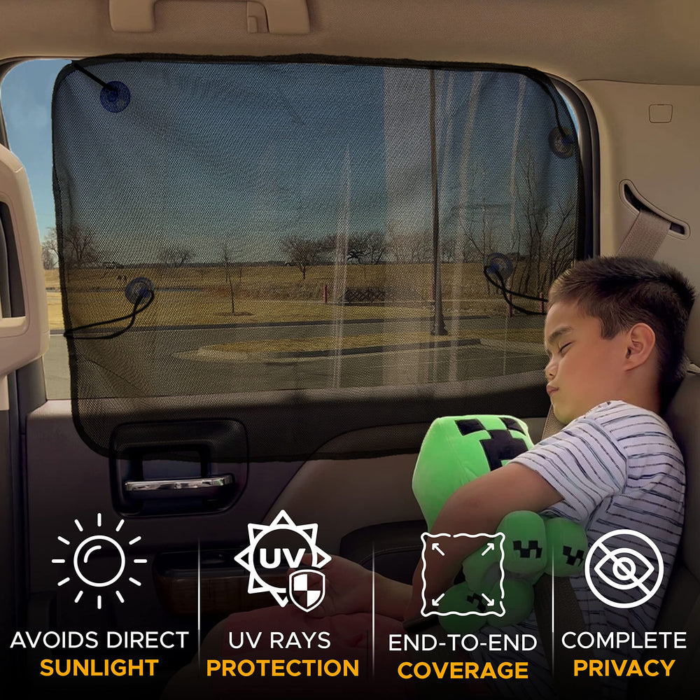 Magnetic Car Side Window Sun Shade (1 Pack) | Rear Window Sunshade for Car Blocks UV Rays | Baby Car Shades for Side Windows Ensures Privacy Protection | Baby Car Travel Accessories (26x19)