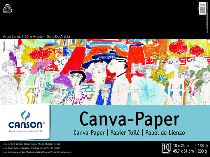 Artist Series Canva-Paper, Foldover Pad, 18x24 inches, 10 Sheets (136lb/290g) - Artist Paper for Adults and Students - Oil Paint, Acrylic Paint, Mixed Media, Art Journaling