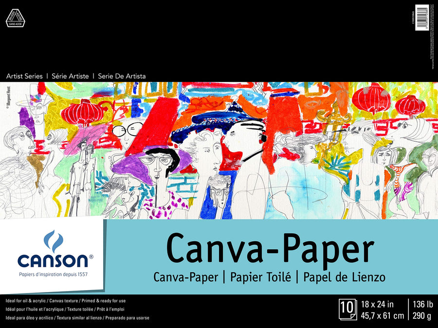 Artist Series Canva-Paper, Foldover Pad, 18x24 inches, 10 Sheets (136lb/290g) - Artist Paper for Adults and Students - Oil Paint, Acrylic Paint, Mixed Media, Art Journaling