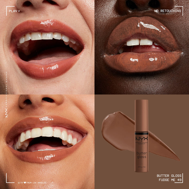Butter Gloss Brown Sugar, Non-Sticky Lip Gloss - Fudge Me (Warm Brown)