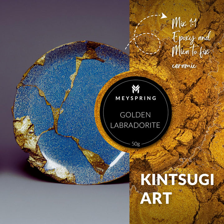 Golden Labradorite Epoxy Resin Color Pigment - 50g - Mica Powder for Epoxy Resin