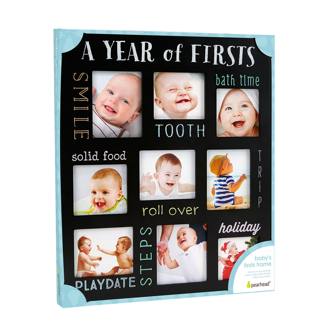 Baby's Firsts Keepsake Picture Frame, Display Photos of Your Favorite Moments from Baby's First Tooth to Baby’s First Trip, Black