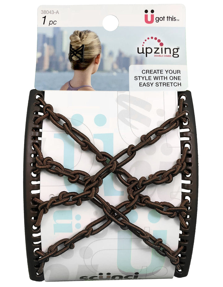 Braided Upzing Double Combs Large, Easy-Stretch, Assorted Colors