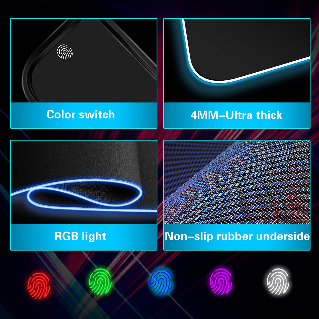 Mouse Pad,Wireless Mouse Pad Charging,Large Mouse Pad,Mouse Pad Wireless Charging for PC Keyboard Gaming Home&Office,10 Lighting Modes,Support Mobile Phone Devices,Desk Accessories,31.5X11.8