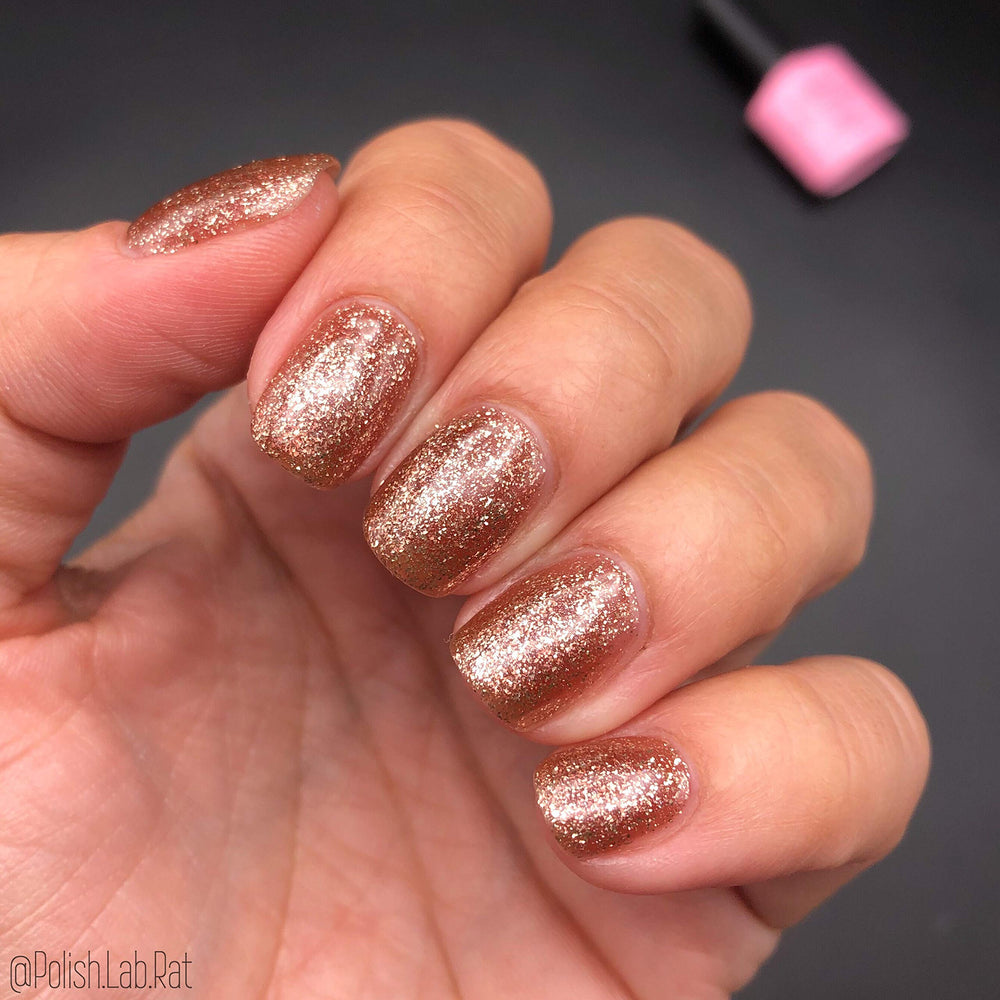 Shellac Soak Off UV LED Gel Nail Polish - Tinsel Toast Gold Diamond (016) 10ml