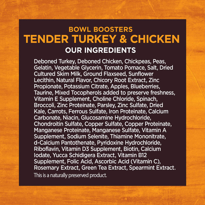 CORE Natural Grain Free Bowl Boosters Tender Dog Food Mixer Or Topper (Turkey & Chicken Recipe, 2-Pound Bag)