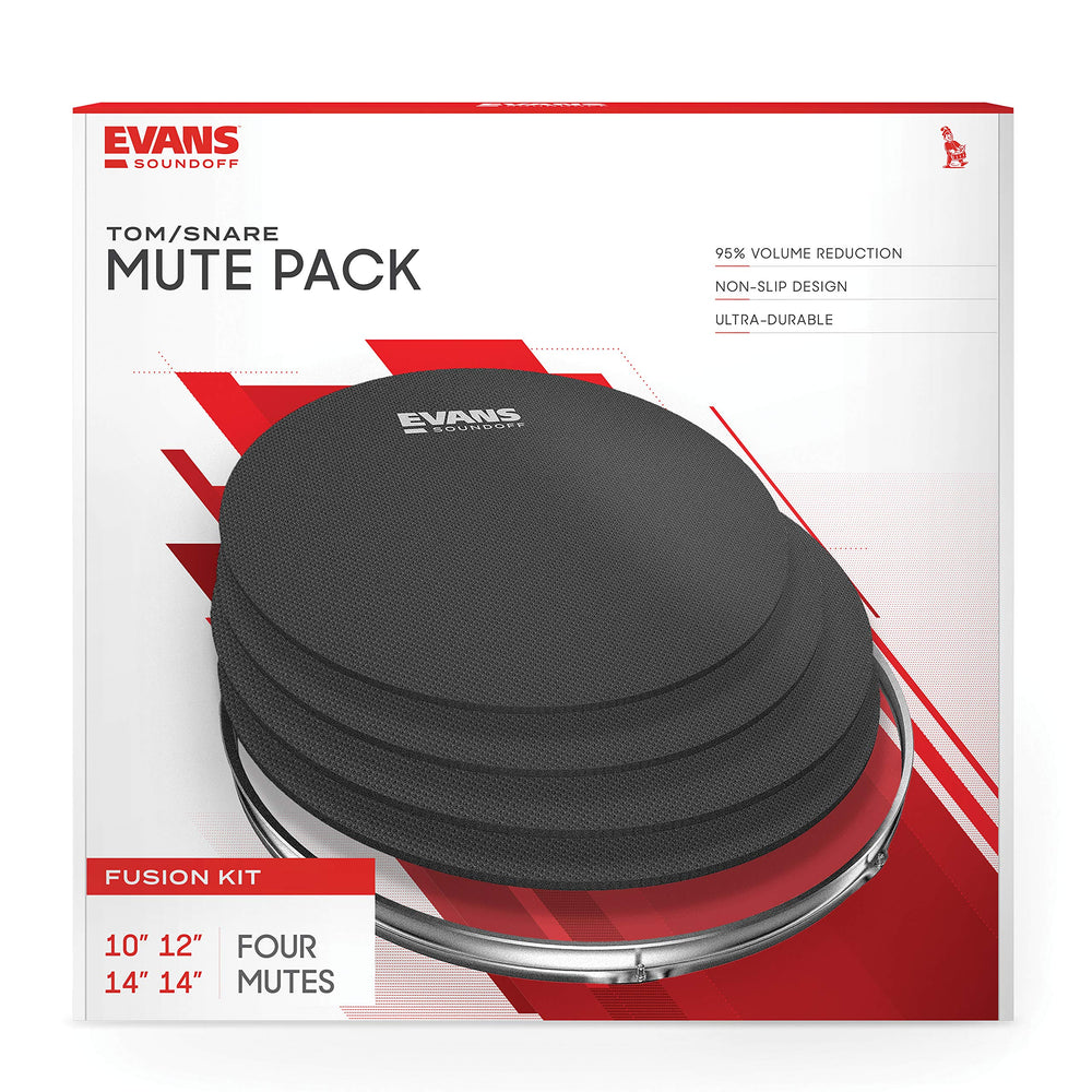 Soundoff Drum Mute Pads - Full Box Drum Pad Set - Drum Mutes Pack - 4 Tom/Snares - Great for Silencing Drum Kits to Practice - Fusion Box Set - 4-Pack